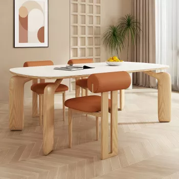 Modern Oval Wood Dining Table: Elegant Space Upgrade